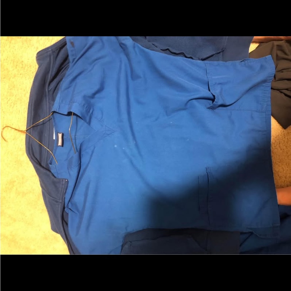 Royal Blue Scrub top, Jacket and jogger style bottoms